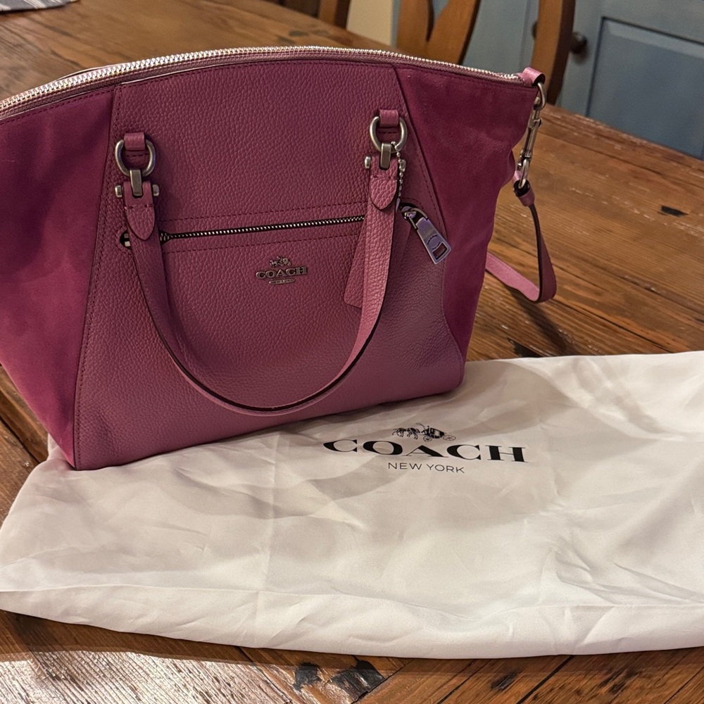 Coach Satchel Bag Dusty Rose leather and suede. Includes dust cover bag.